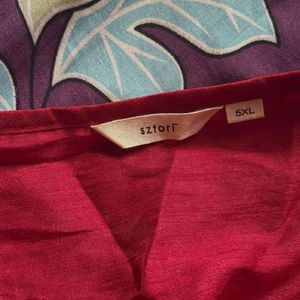 Plus size Maroon Kurta Set &amp; Dupatta - 5XL