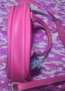 Pink Embossed Dome Handbag