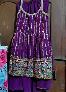 Purple Embellished Indian Dress
