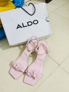 ALDO Pink Floral Ankle Strap  Stiletto Sandals