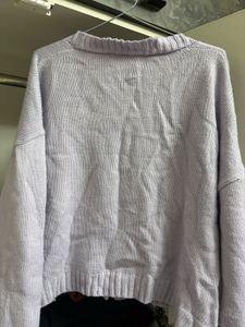 Lavender Cable-Knit Floral Cardigan💜