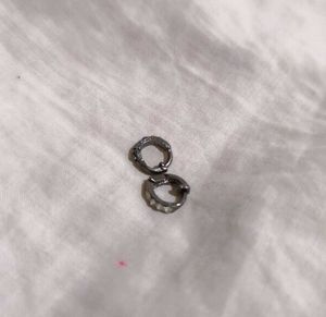 Gold Tone Hoop Earrings with Rhinestones