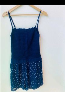 Navy Polka Dot Romper