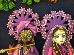 Krishna &amp; Radha Clay Figurines