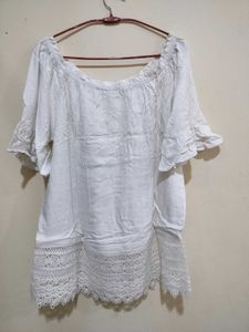 White Lace Off-Shoulder Top