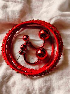 Combo Bangles And Ear Stud