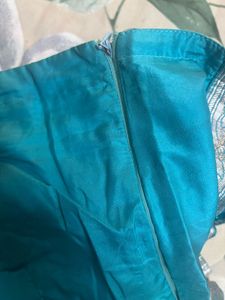 Banarsi Turquoise Blouse Embellished With Sequin