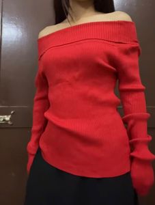 Red Off-Shoulder Top