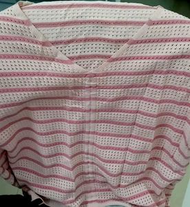Pink Striped Knit Top