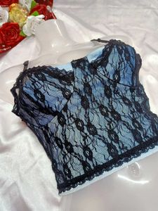 🖤💙Black&amp;Blue Laced Bralette Top💙🖤