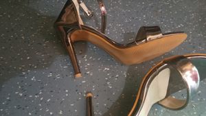 Women/girls Heels,4inch,Grey / Lil Silver colour.