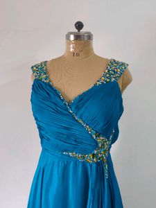 Teal Embellished Gown