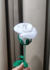 Handmade Crochet White Rose