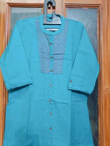 🇳🇿💫❤️Teal Embroidered Button-Down Tunic