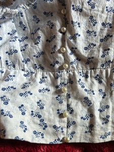 Blue Lilly Printed Crop Top