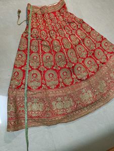 Red &amp; Gold Sequin Customized Bridal Lehenga Set