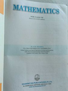 RD Sharma Mathematics Class VII Textbook