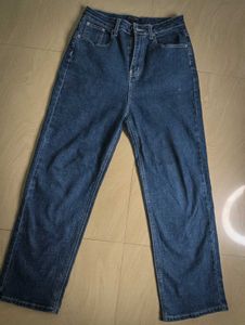 Dark Blue Straight Leg Jeans