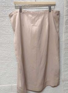 XXL Size Straight Cream Skirt