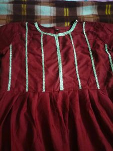 Burgundy Tunic and Dhoti Pants Set