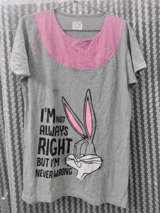 Grey & Baby Pink Night Dress