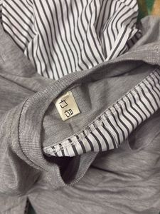 Gray Layered Look Top shirt