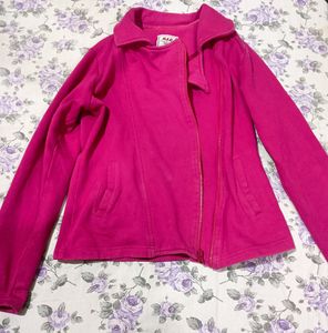 Fushia Pink Side Zip Jacket