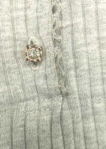 Green Long Sleeve  and same grey ribbed tops