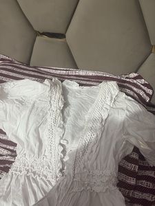 White Crochet Trimmed dress