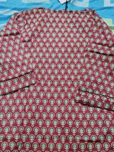Maroon Printed Cotton Kurti