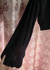 Zara Bell Sleeve Black Crop Top