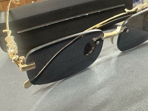 Rimless Sunglasses with Gold Jaguar Detail