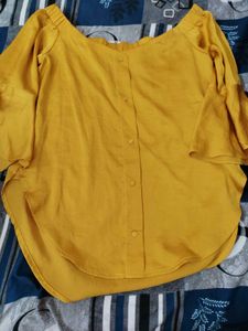 Stylish Mustard Off-Shoulder Top