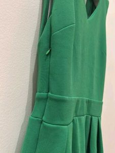 Green Skater Dress open back with bow