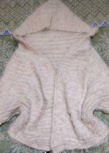 Beige Cozy Hooded Cardigan