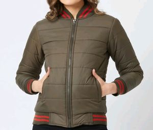 Women Bomber Jacket (Military Green)