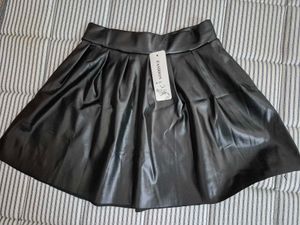 Black Faux Leather Skirt