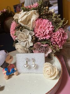 Heart Pearl Drop Earrings