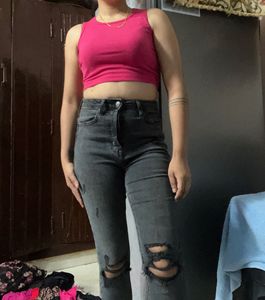 Gray Distressed Jeans