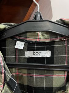 Olive &amp; Black Checked  Shirt