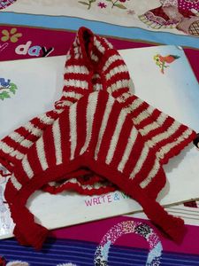 Striped Baby Set woolen 3 cap compo