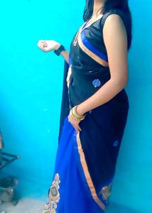 Beautiful 💙🖤 Black &amp; Blue Saree ||