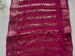 Purple &amp; Gold Print Dupatta