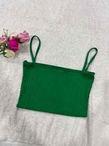 Green Ribbed Tank Top
