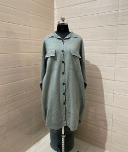 ZARA Oversized Button-Down Shirt Dress