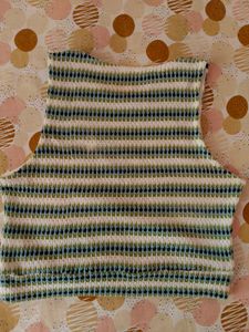Crochet Striped Crop Multicolour Tank Top