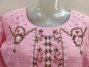 Pink Embroidered Kurta