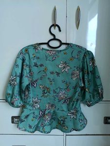 Floral Print Peplum Top