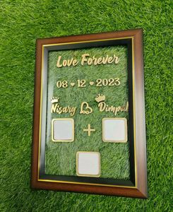 Wooden Couple Thumb Gift | 35x24 CM |Finger Print
