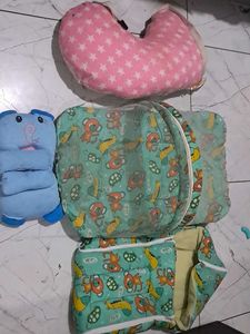 Baby Pillow &amp; Lounger Set Combo Of 3